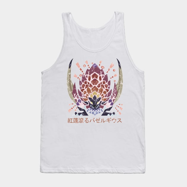 Seething Bazelgeuse Monster Hunter World Iceborne Kanji Tank Top by StebopDesigns